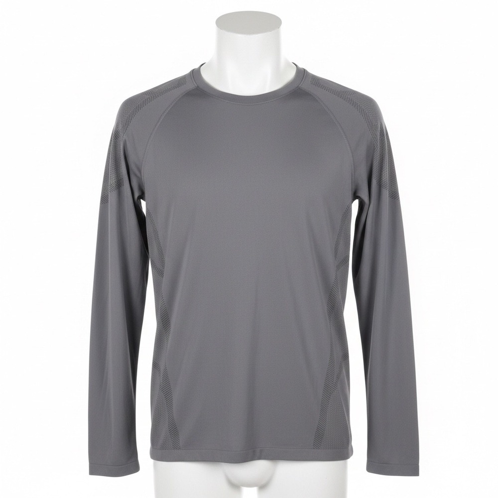 Mack Weldon Medium Grey Long Sleeve Stealth Base‎ Layer Training Shirt Mens Crew
